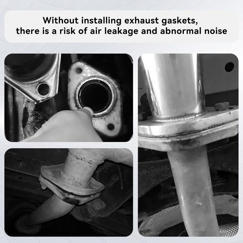 Tioollev 2PCS Exhaust Gasket,Car Accessories Exhaust Flange Gasket,Muffler Gasket,Catalytic Converter Gasket,Exhaust Flange Repair Kit with Bolt & Nut,Fit for Car,Truck,Replace (2inch) - Image 4